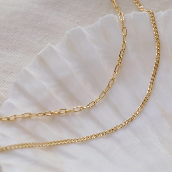 Layered Link Necklace Set | 18k Gold Filled - Picture 4 of 10